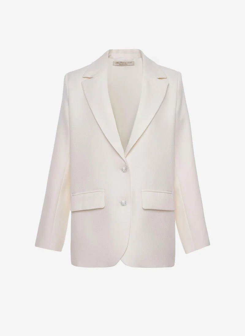 ليتشي سترة أحادية الصدر مع أزرار مميزة